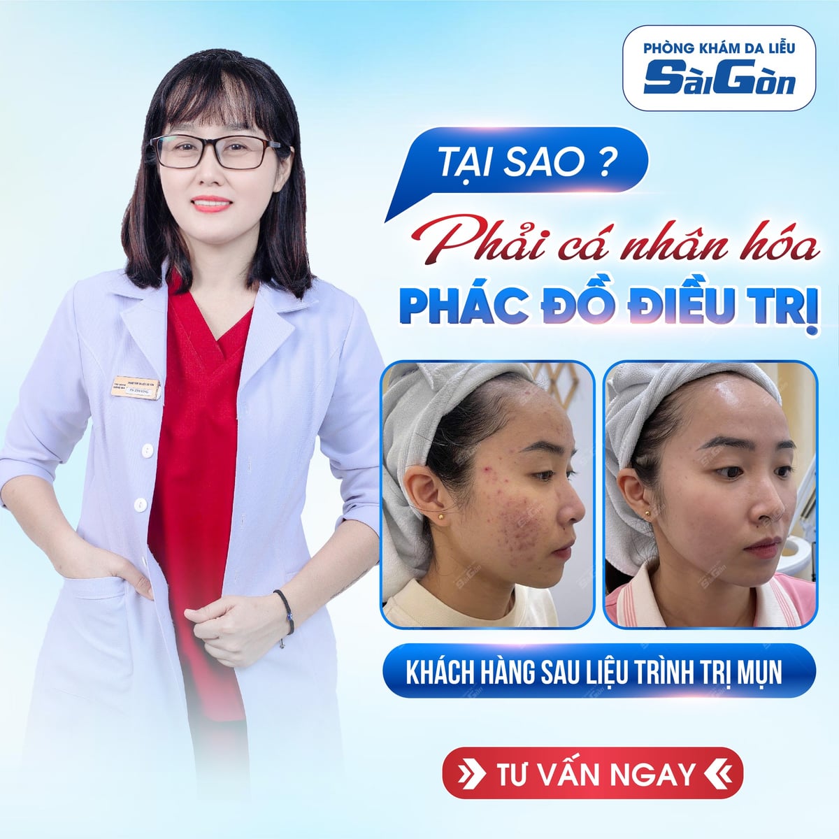 Điều trị mụn tại phòng khám da liễu Sài Gòn uy tín, chuẩn y khoa